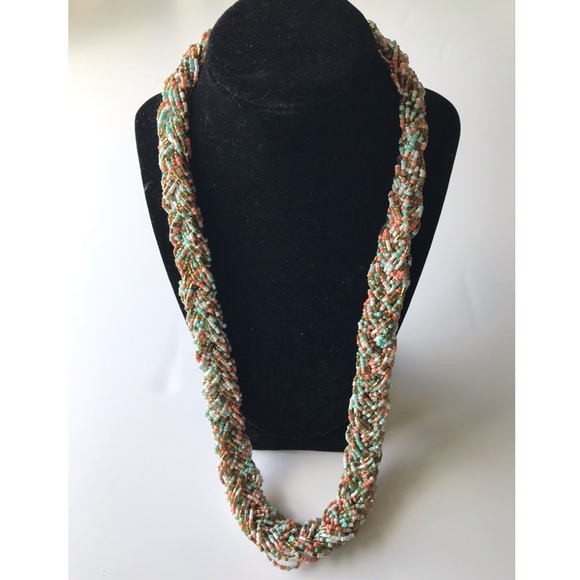 Braided Bead Women’s Multicolored 26 in Rope Necklace - Picture 2 of 7
